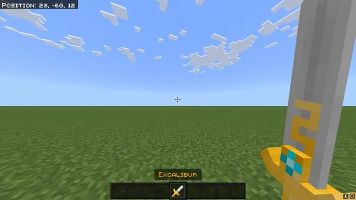 Экскалибур в руках игрока