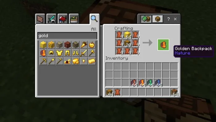 Крафт золотого рюкзака