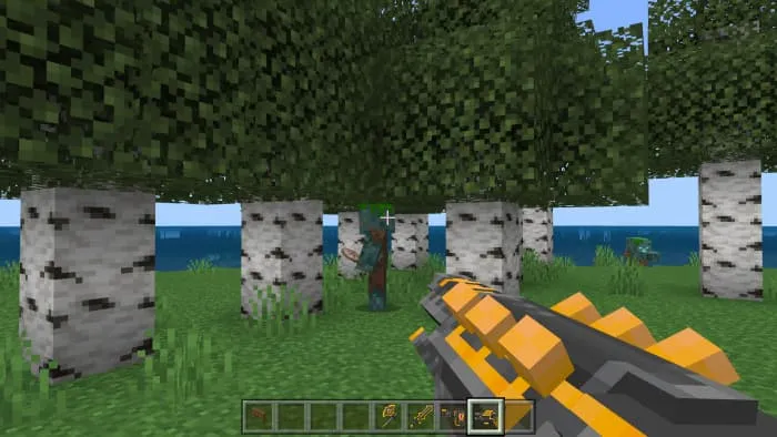 Лазерный пистолет и монстр