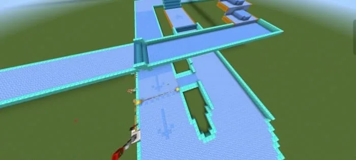 Гоночный трек с блоками льда