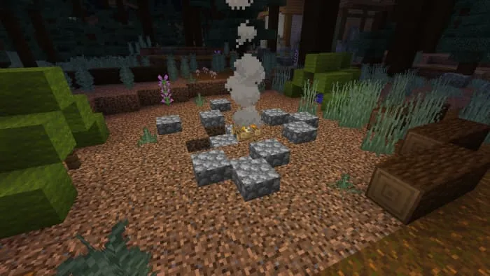 Костер в лагере