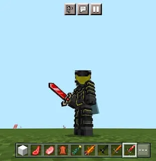 Игрок с мечом из красного камня