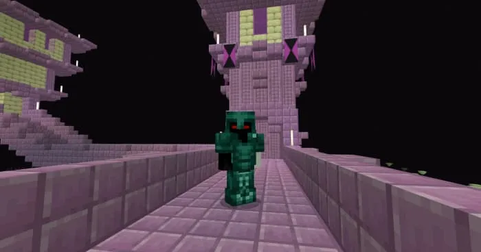 Игрок в эндеритовой броне