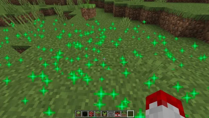 Травяной блок и частицы