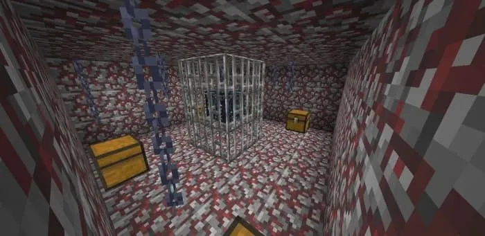 Комната с сундуками и спаунером