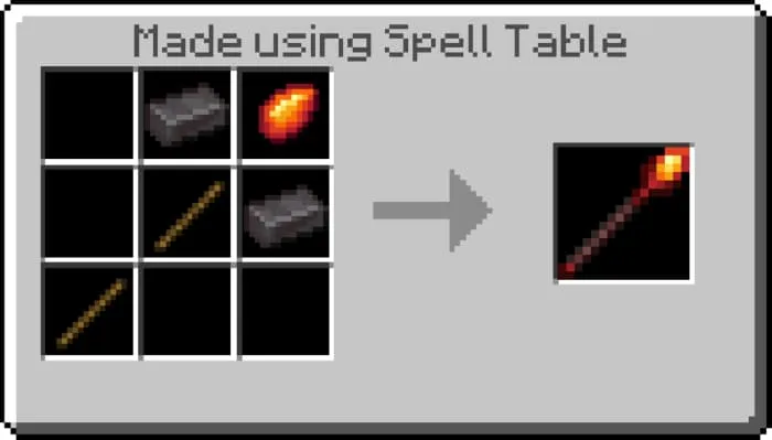 Крафт улучшенного огненного посоха