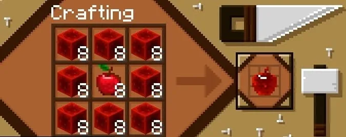 Крафт яблока из красного камня