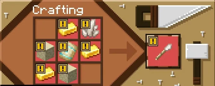 Крафт посоха из песка и золота