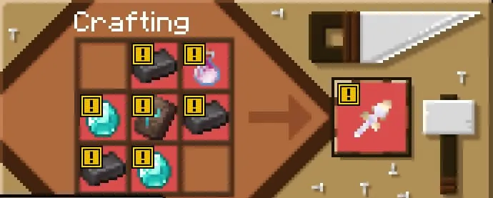 Крафт посоха из алмазов и дыхания дракона