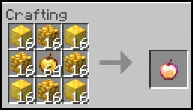 Крафт зачарованного золотого яблока