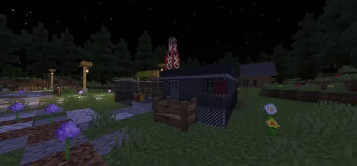 Постройка в ночное время