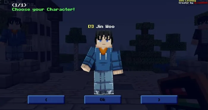 Меню выбора персонажа