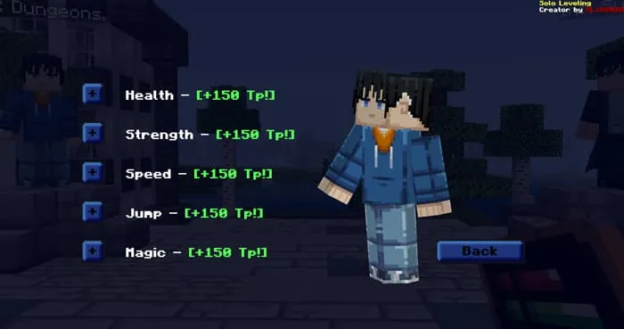 Меню прокачки навыков