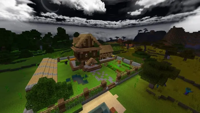 Вид дома с высоты