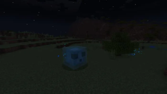 Блестящая слизь ночью