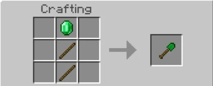 Крафт изумрудной лопаты