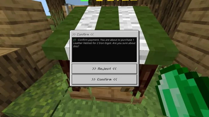 Подтверждение покупки товара от лица игрока