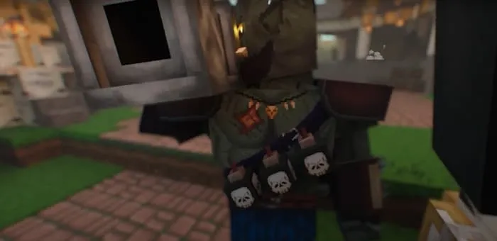 Модель с низкой детализацией Орка-Канонира от третьего лица