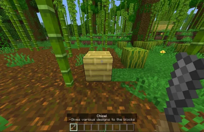 Применение зубила на бамбуке