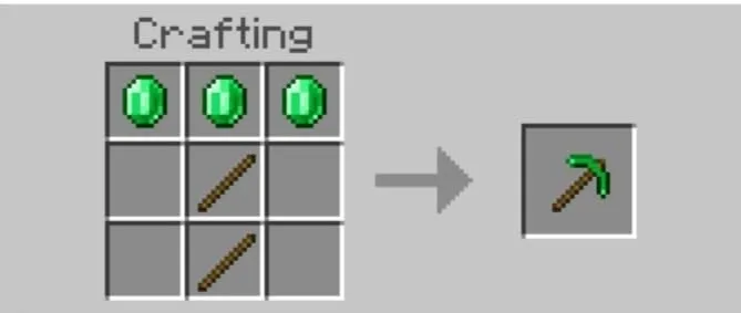 Крафт изумрудной кирки