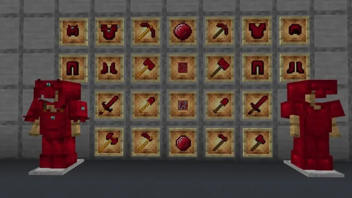 Рубиновая броня и инструменты в рамках