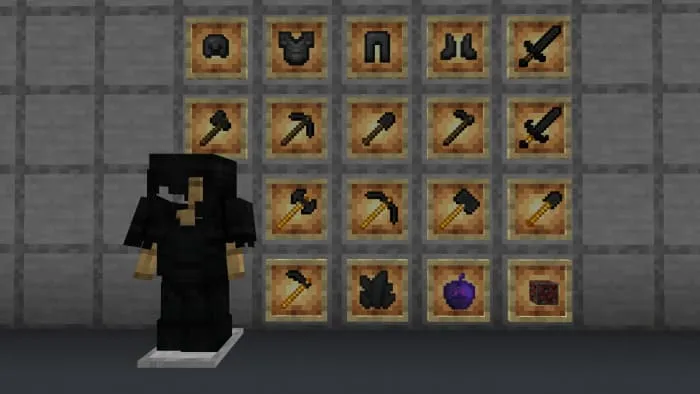 Броня и инструменты из оникса в рамках