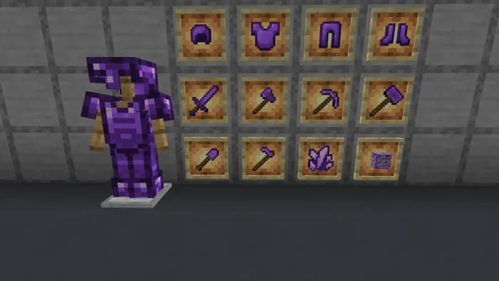 Александритовая броня и инструменты в рамках