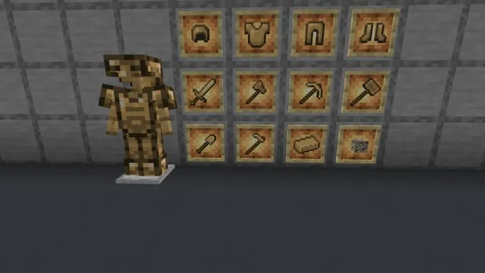 Аксинитовая броня и инструменты в рамках