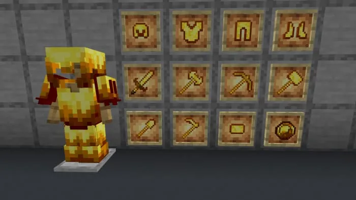 Пылающая броня и инструменты в рамках