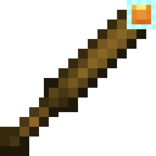 Волшебный посох с оранжевым камнем