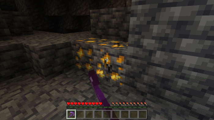 Добыча золота зачарованной киркой