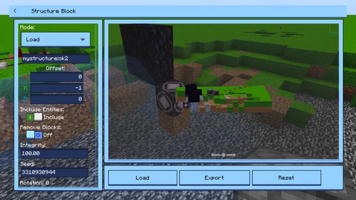 Опция экспорта структуры