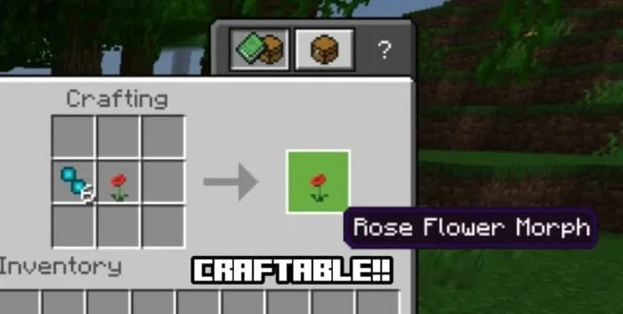 Крафт предмета розы для превращения
