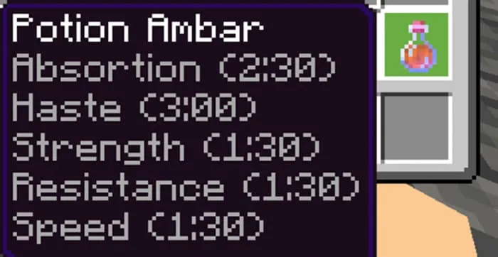 Эффекты зелья Амбара