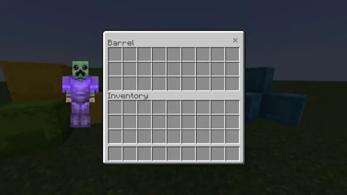 Игрок в интерфейсе сундука