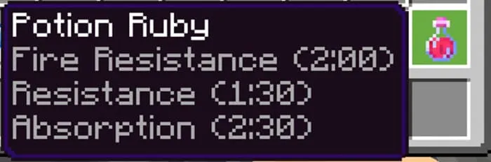 Эффекты рубинового зелья