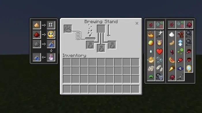 Руководство по созданию зелий в интерфейсе