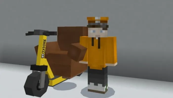 Игрок возле самоката с креслом