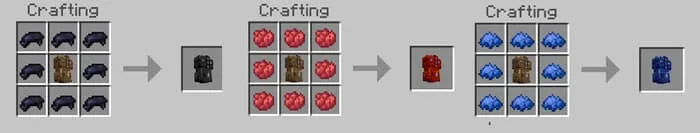 Крафт красного, синего и черного рюкзака