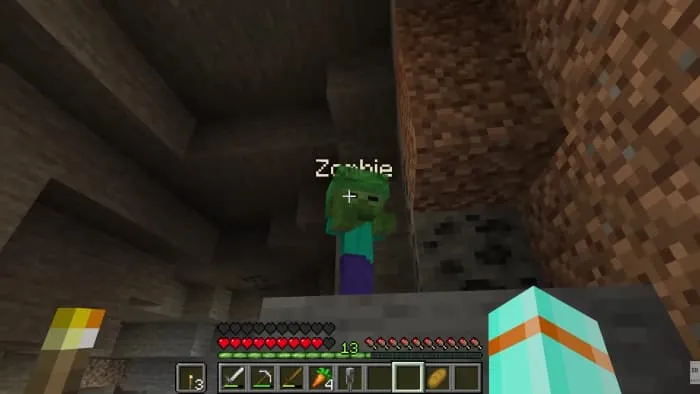 Маленький зомби питомец в пещере