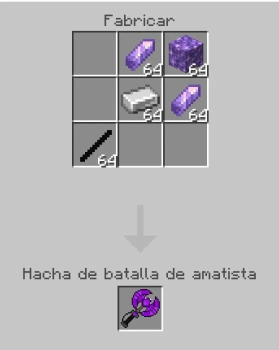 Крафт боевого топора с аметистом