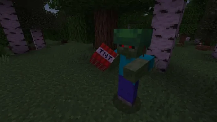 Злой зомби питомец с TNT