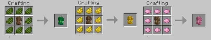 Крафт желтого, зеленого и розового рюкзака