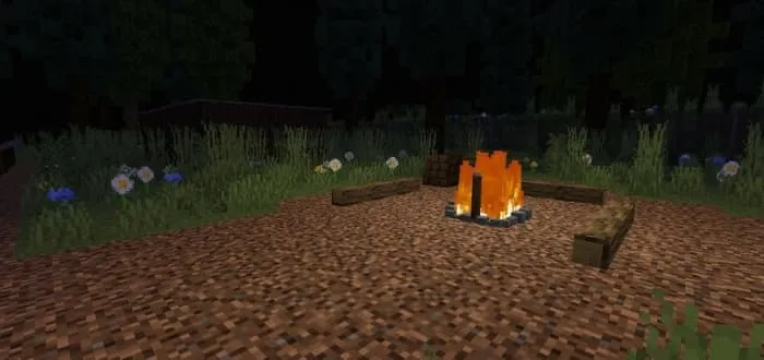 Костер и бревна