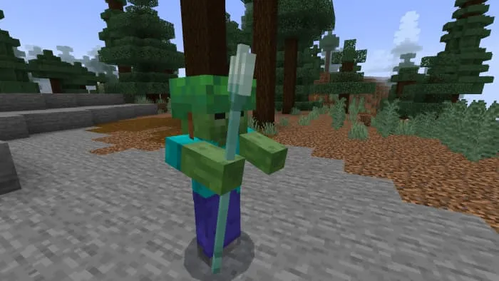 Зомби питомец с трезубцем