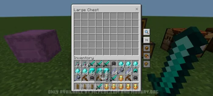 Дополнительные кнопки в большом инвентаре