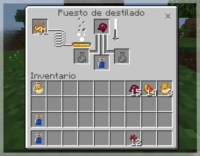 Игрок варит зелье слабости