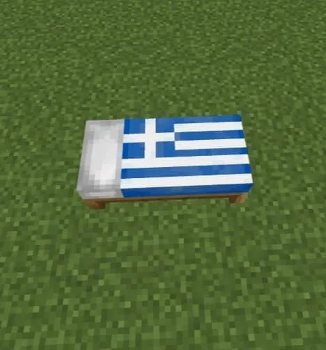 Кровать с флагом Греции