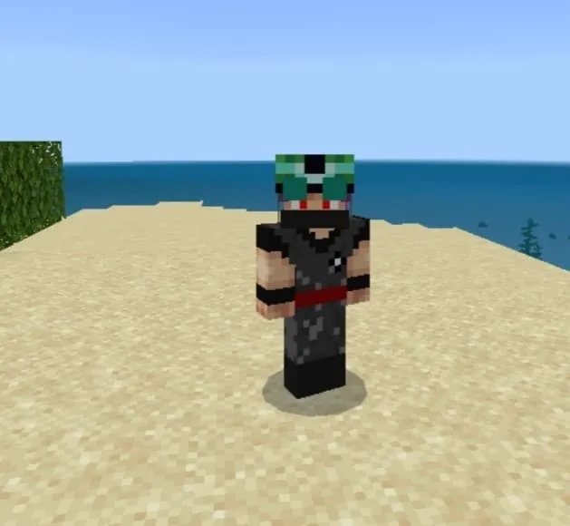 Шлем черепахи ночного видения на голове