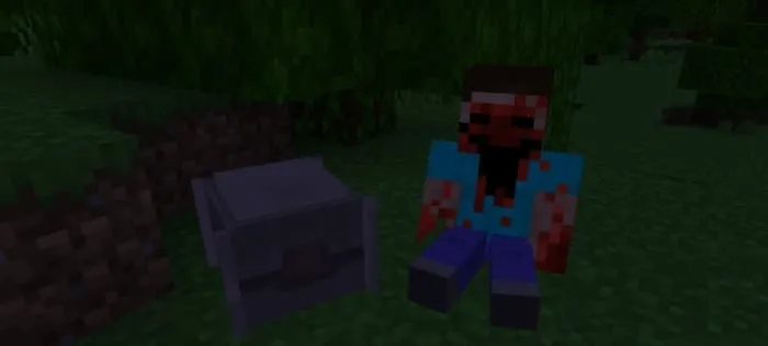 Стив сидит возле ящика